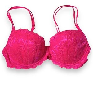 PINK by Victoria Secret neon pink lightly lined Demi bra